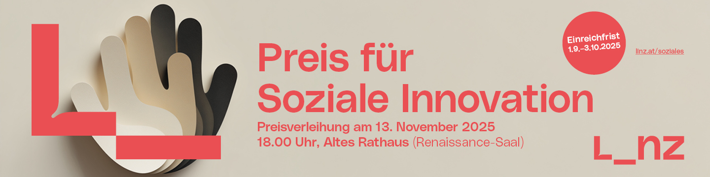 Projektbanner Preis für Soziale Innovation Einreichfrist von 01.09.25 bis 02.10.25